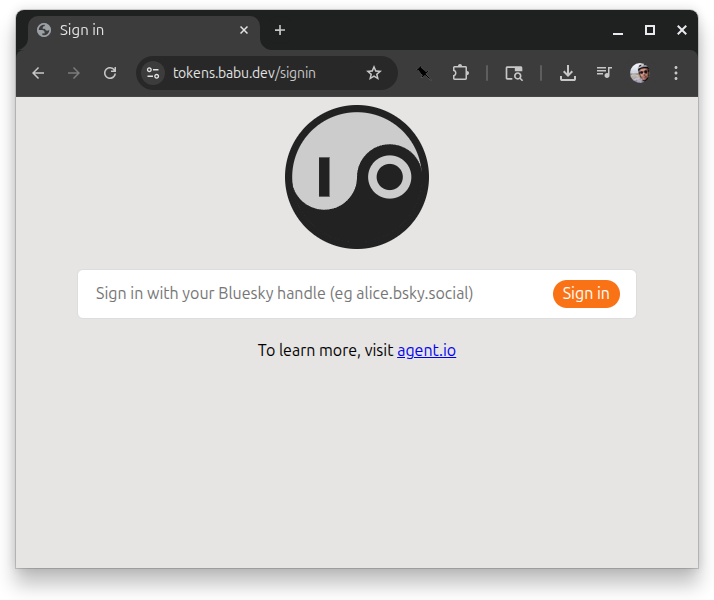 token server signin screen