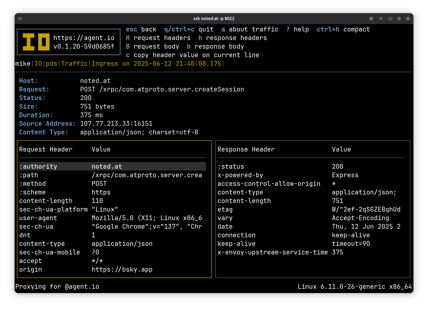 server.createSession headers