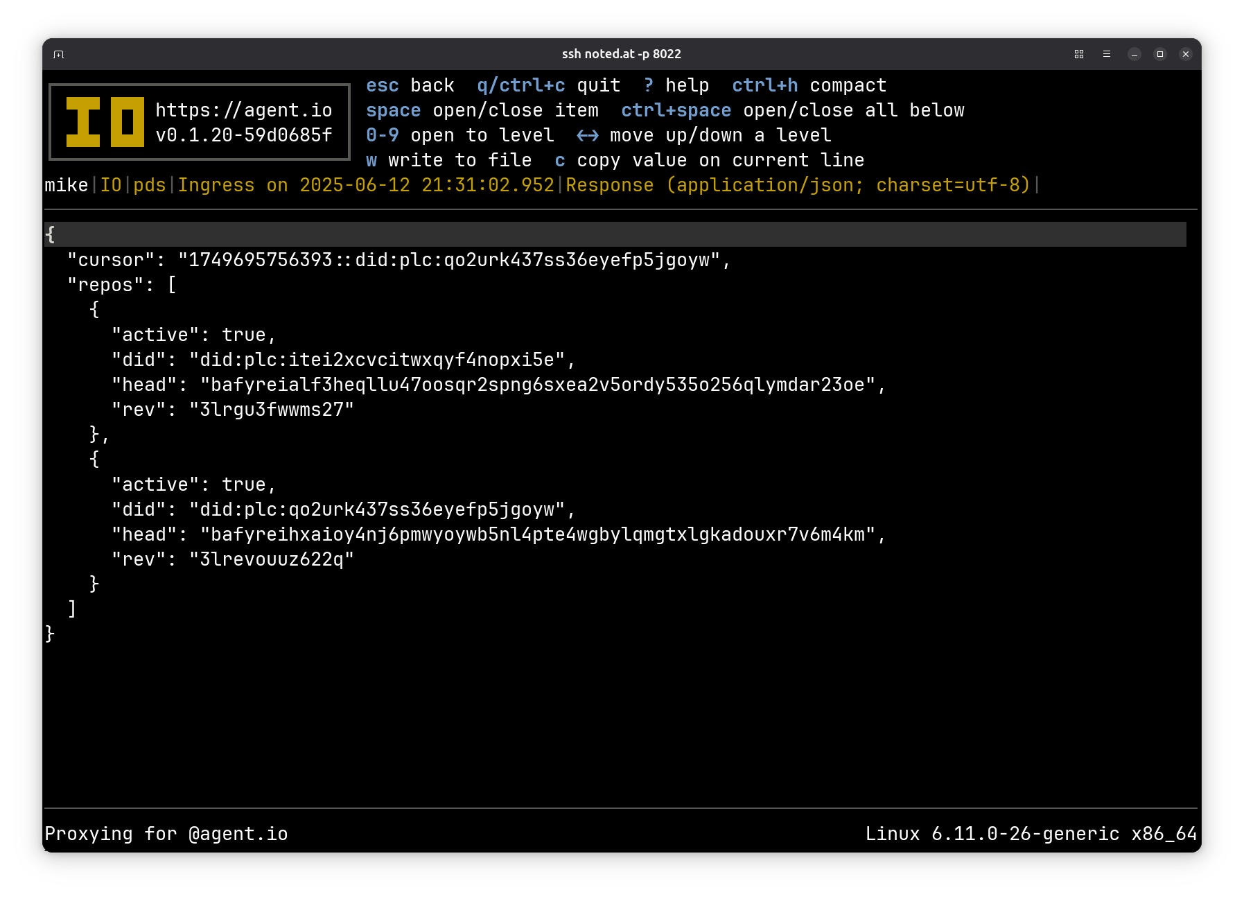 sync.listRepos response body
