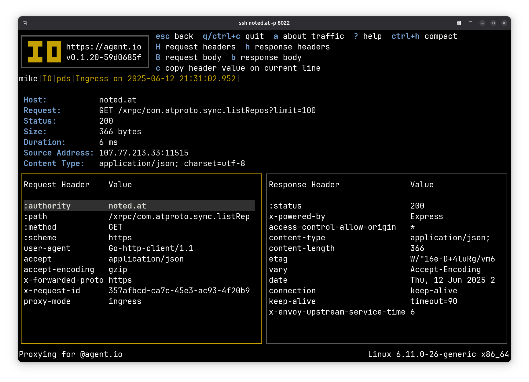 sync.listRepos headers