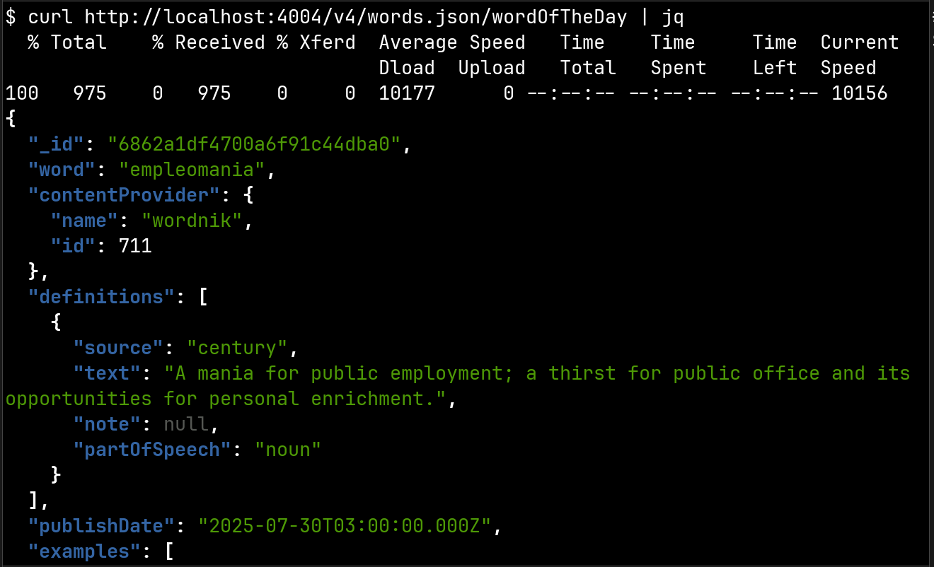 calling the Wordnik API